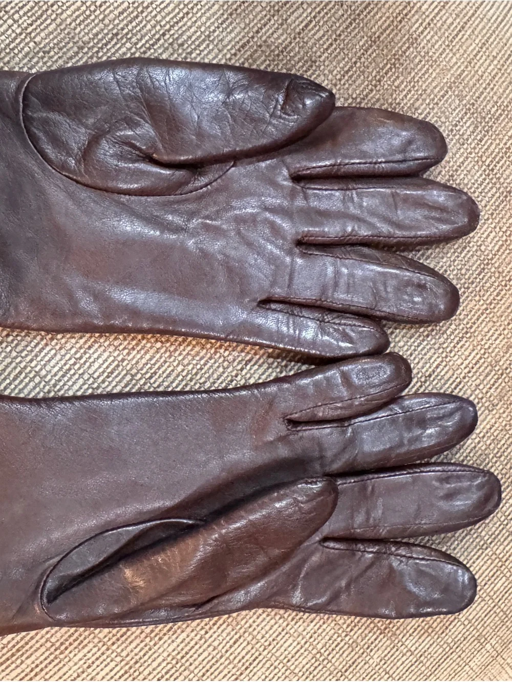 Women's Brown Leather Gloves
